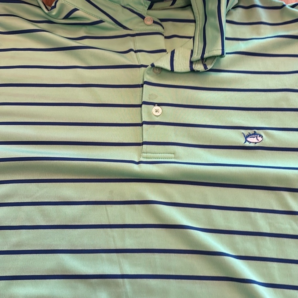 Southern Tide Green and Blue Polo